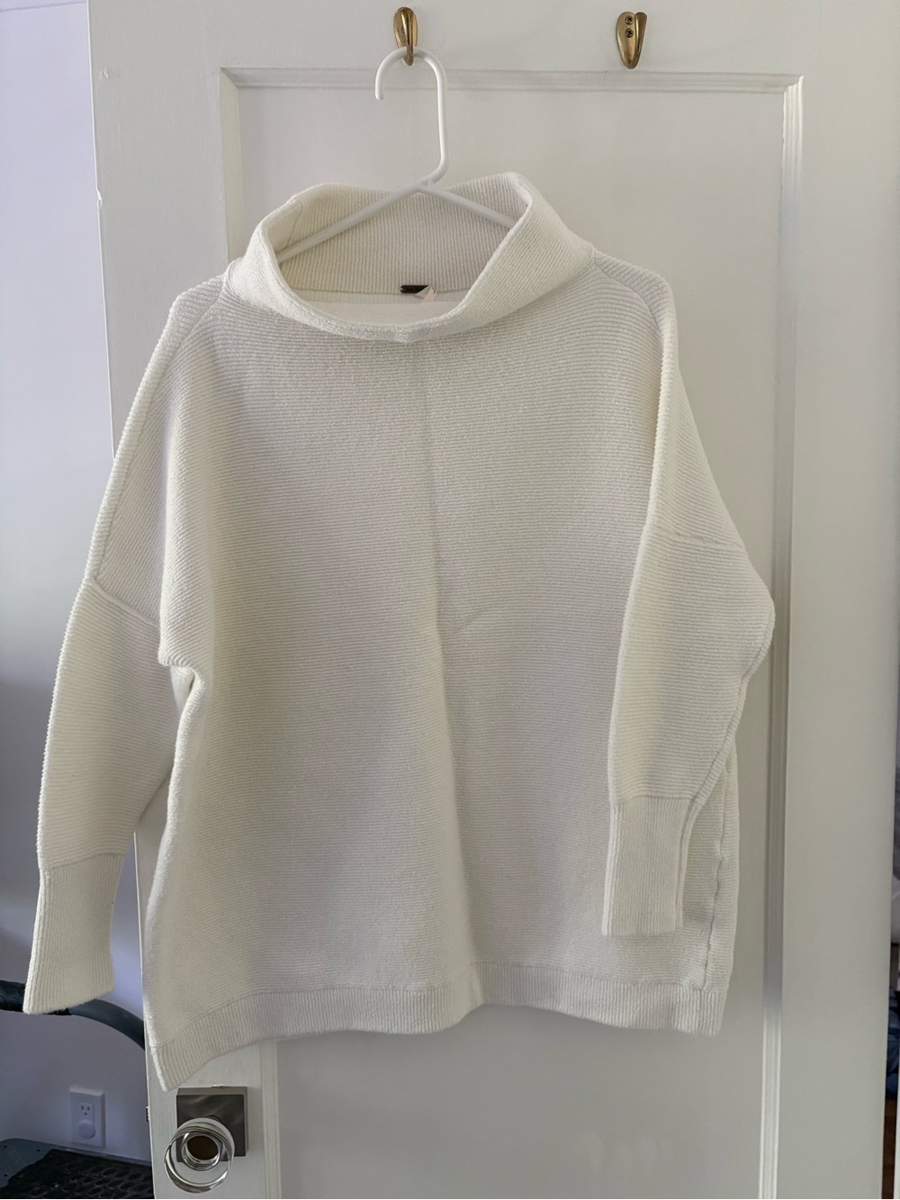 Free People Women's Cream Funnel Neck Knit Sweater